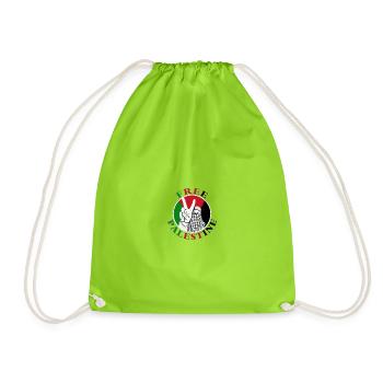 Free Palestine - Drawstring Bag - neon green - Front