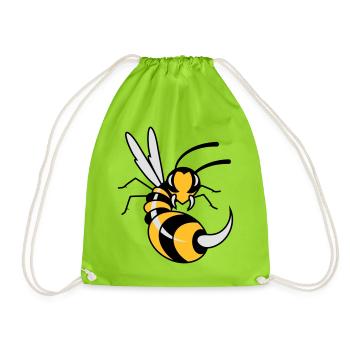 Wasp with giant sting - Drawstring Bag - neon green - Front