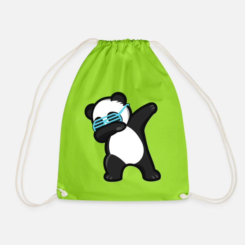 Dabbing Panda Pandabär - Turnbeutel - Neongrün
