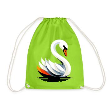 Swan - Drawstring Bag - neon green - Front