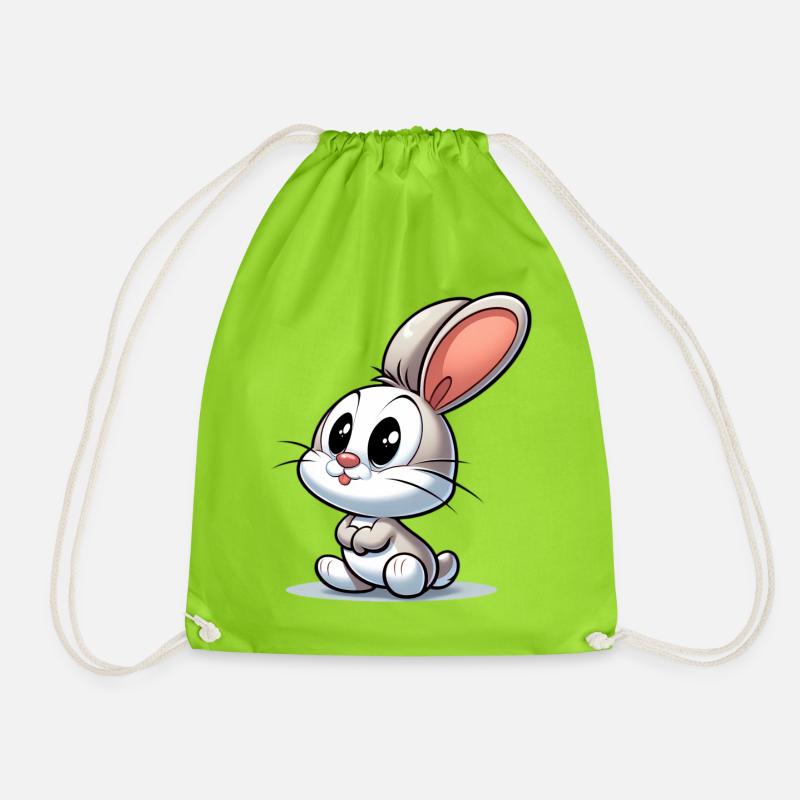Kaninchen - Turnbeutel - Neongrün