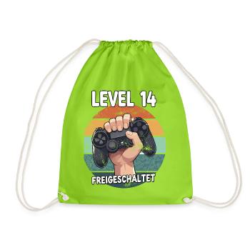 Level 14 Freigeschaltet Controller - Turnbeutel - Neongrün - Vorne