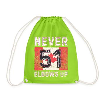Elbows Up Canada Protest T-shirt  - Drawstring Bag - neon green - Front