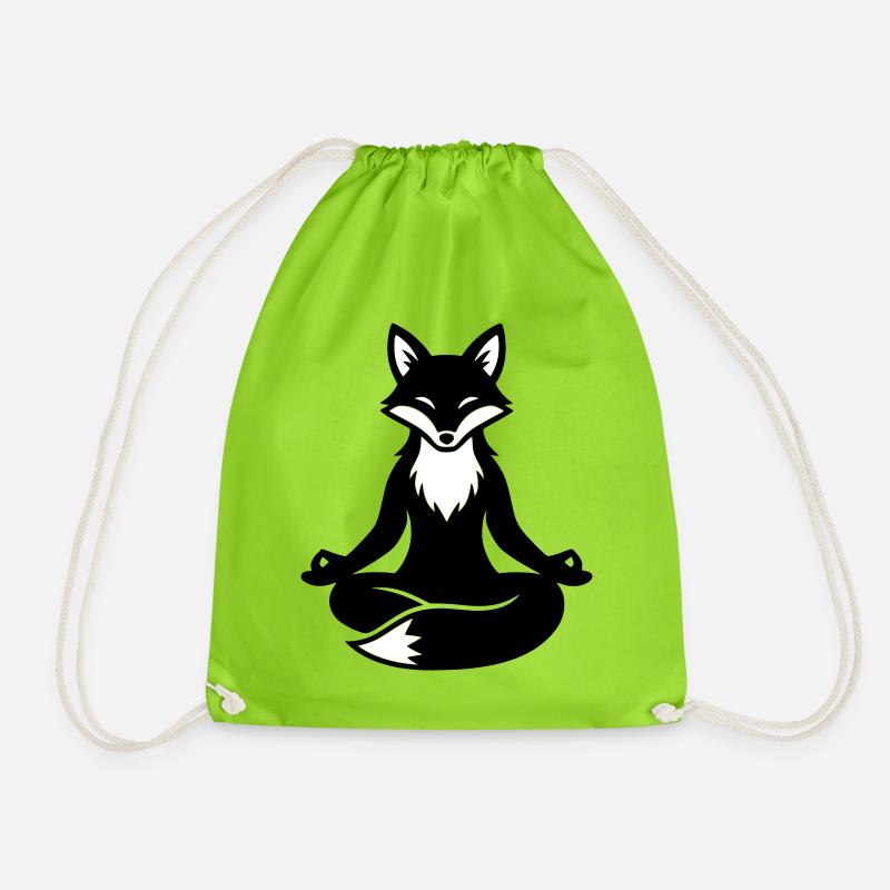 Fuchs Yoga Meditation - Turnbeutel - Neongrün