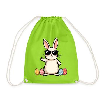 Funny Easter Bunny - Drawstring Bag - neon green - Front