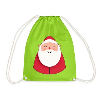Kindisches Weihnachtsmann-Lächeln Spaß - Turnbeutel - Neongrün - Vorne