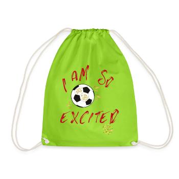 Ich bin so aufgeregt Fußballjubel - Turnbeutel - Neongrün - Vorne