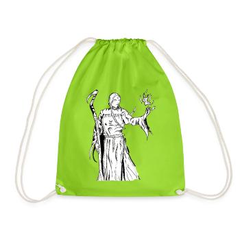 Fantasy Wizard - Drawstring Bag - neon green - Front