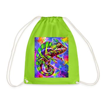 chameleon - Drawstring Bag - neon green - Front