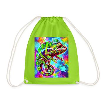 chameleon - Drawstring Bag - neon green - Front