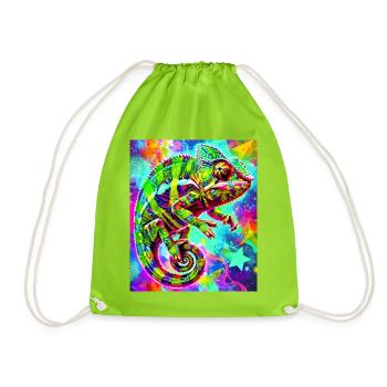 chameleon - Drawstring Bag - neon green - Front