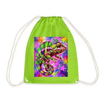 chameleon - Drawstring Bag - neon green - Front