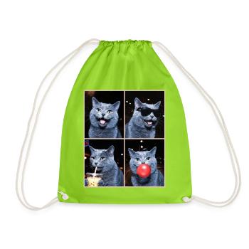 Cats Carthusian Cat - Drawstring Bag - neon green - Front