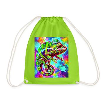 chameleon - Drawstring Bag - neon green - Front