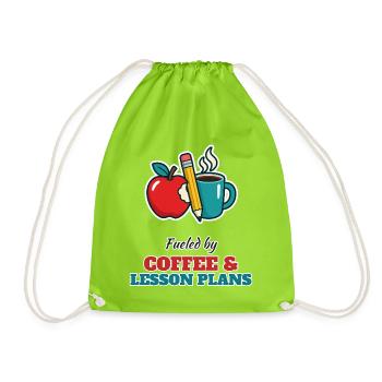 Coffee and Lesson Plans – Lehrer Humor - Turnbeutel - Neongrün - Vorne