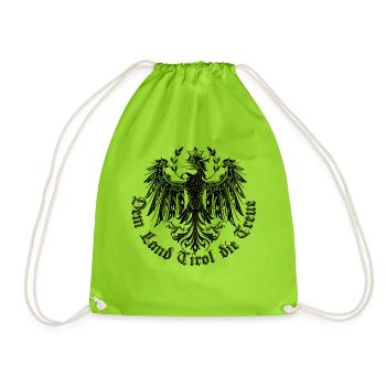 Designershirt Dem Land Tirol - Turnbeutel - Neongrün - Vorne
