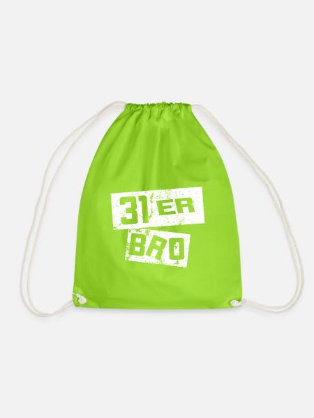 31er Bro weiss - Turnbeutel - Neongrün