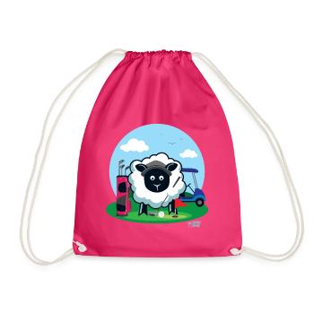 Ewe like Golf? - Drawstring Bag - fuchsia - Front