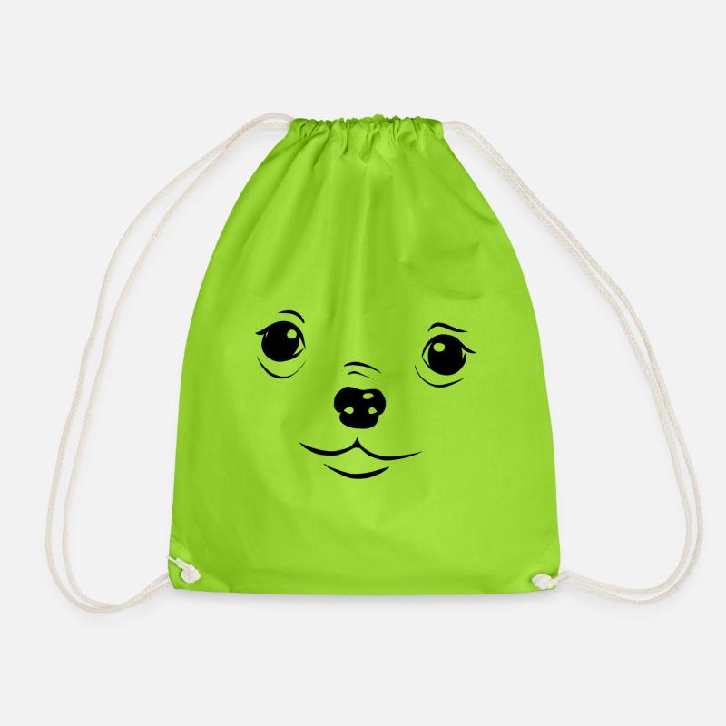 Chihuahua - Drawstring Bag - neon green