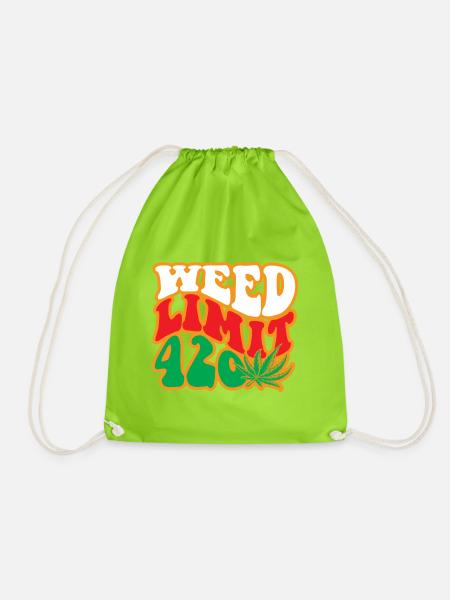 Cannabis Marihuana Weed Kiffen - Turnbeutel - Neongrün