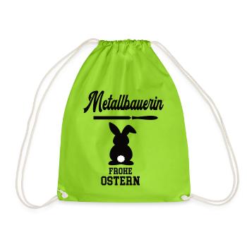 Metallbauerin Oster Geschenk Metallbau Schlosserin - Turnbeutel - Neongrün - Vorne