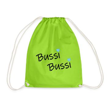 Bussi Bussi bayerisches Herzerl - Turnbeutel - Neongrün - Vorne