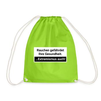 Extremismus gefährdet die Gesundheit - Turnbeutel - Neongrün - Vorne