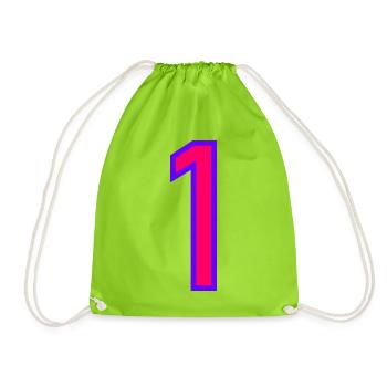 1. 1 year. 1st ANNIVERSARY. 1 YEAR ANNIVERSARY - Drawstring Bag - neon green - Front