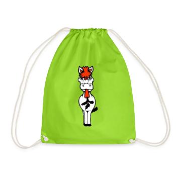 Horse eating carrot carrot eating hunger vegetables sweet - Drawstring Bag - neon green - Front