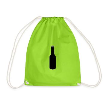 Beer bottle - Drawstring Bag - neon green - Front