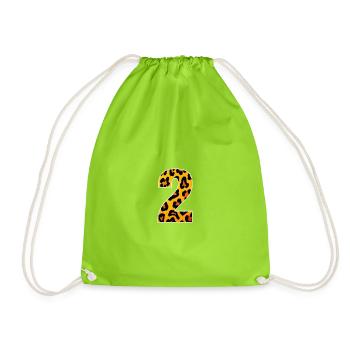 Leopard Neon Animal Print - Drawstring Bag - neon green - Front