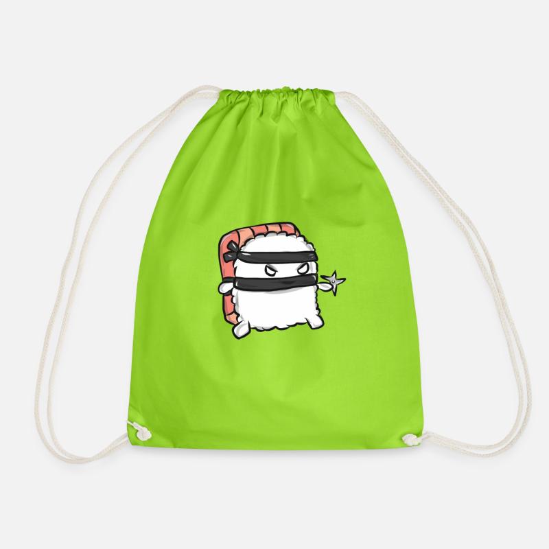 Sushi Ninja Japan Geschenk - Turnbeutel - Neongrün