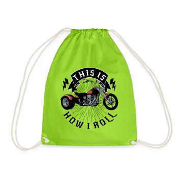 Biker Motocycliste Moto Trike Shopper - Sac de sport léger - vert néon - Devant
