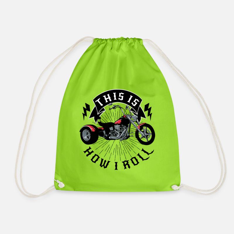 Biker Motorradfahrer Motorrad Trike Shopper - Turnbeutel - Neongrün