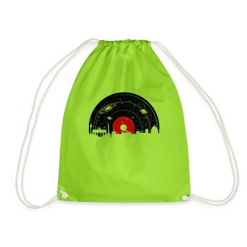 Berlin Vintage Shirt Berlin City Skyline Vinyl - Turnbeutel - Neongrün - Vorne