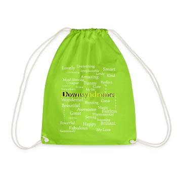 Down-syndrom you are: great happy amazing smart. - Turnbeutel - Neongrün - Vorne