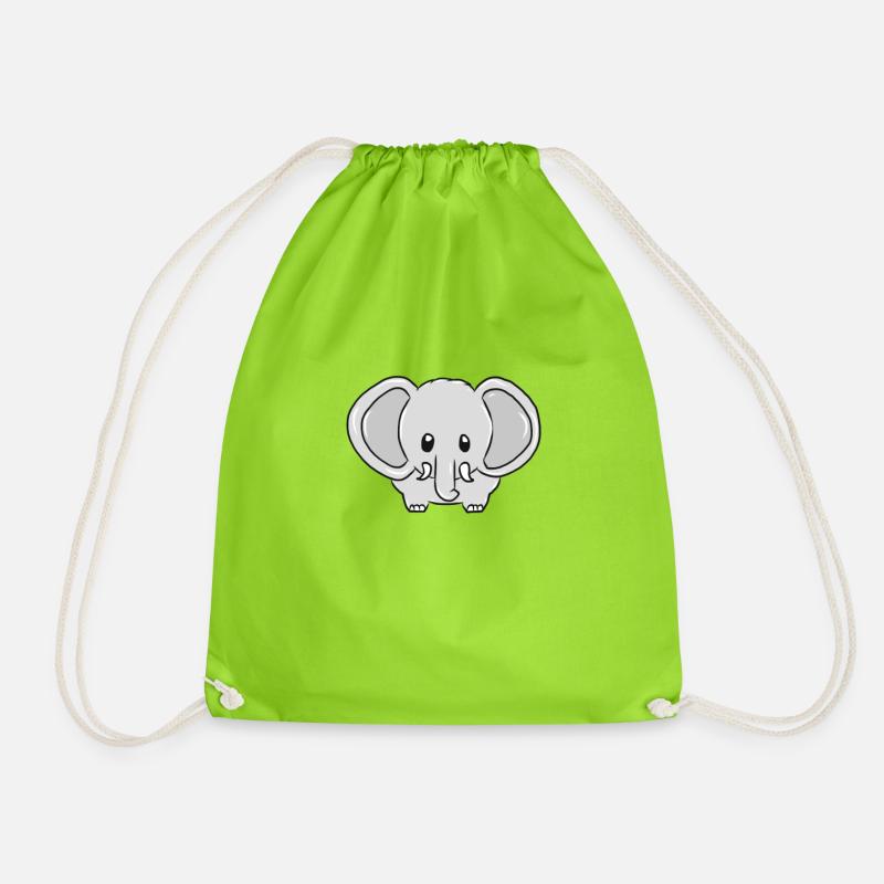 Elefant - Turnbeutel - Neongrün
