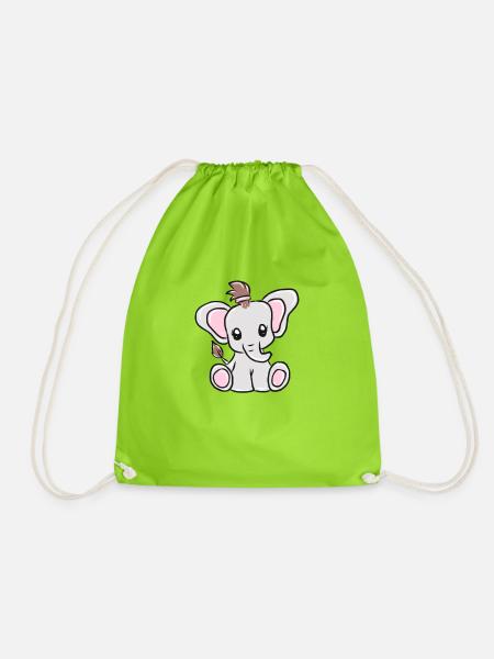 Elefant - Turnbeutel - Neongrün