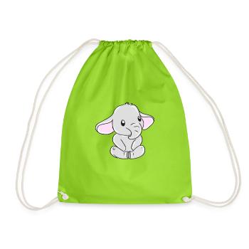elephant - Drawstring Bag - neon green - Front