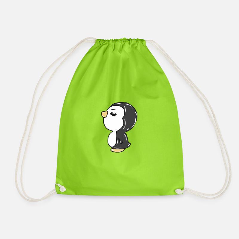 Pinguin - Turnbeutel - Neongrün