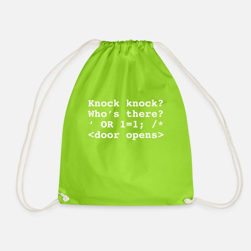 Funny Programmer graphic Programming Injection - Drawstring Bag - neon green