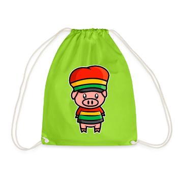 Doux cochon de la Jamaïque - design - Sac de sport léger - vert néon - Devant