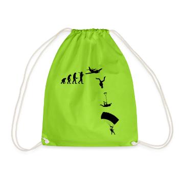 Skydive Freefly Fallschirmspringer Shirt Skydiving - Turnbeutel - Neongrün - Vorne