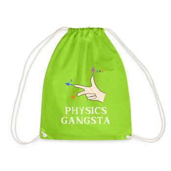 Drôle de physique en détresse Physique Gangsta Hommes - Sac de sport léger - vert néon - Devant