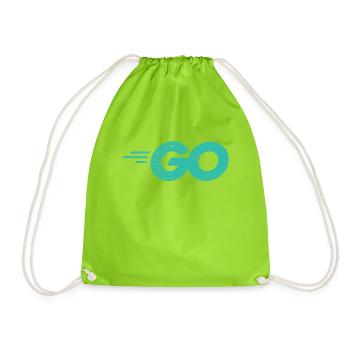 Go-Programmiersprache mit Go-Logo in Not - Turnbeutel - Neongrün - Vorne