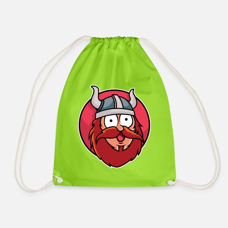 Lustiger Wikinger - Turnbeutel - Neongrün