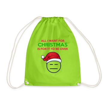 Noël haïsseurs dire drôle Père Noël - Sac de sport léger - vert néon - Devant