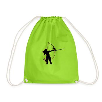 Archer 3D Archery Women Archery - Drawstring Bag - neon green - Front