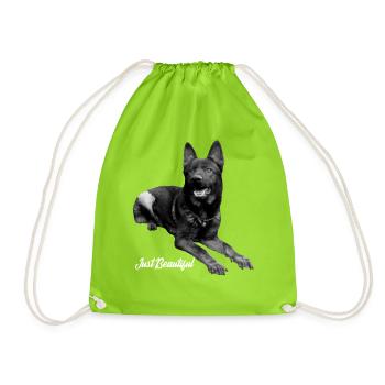 German Shepherd Dog sport - Drawstring Bag - neon green - Front