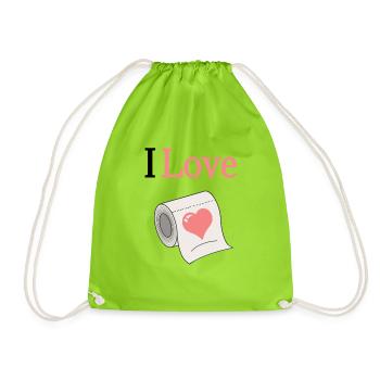 I love Klopapier - Turnbeutel - Neongrün - Vorne